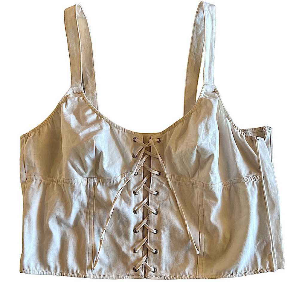 Victoria Secret White Denim Corset Top